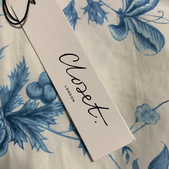 Closet Women’s Fairy Core Handkerchief Point Hem SZ 10 Dress Floral Blue/White - Picture 9 of 16